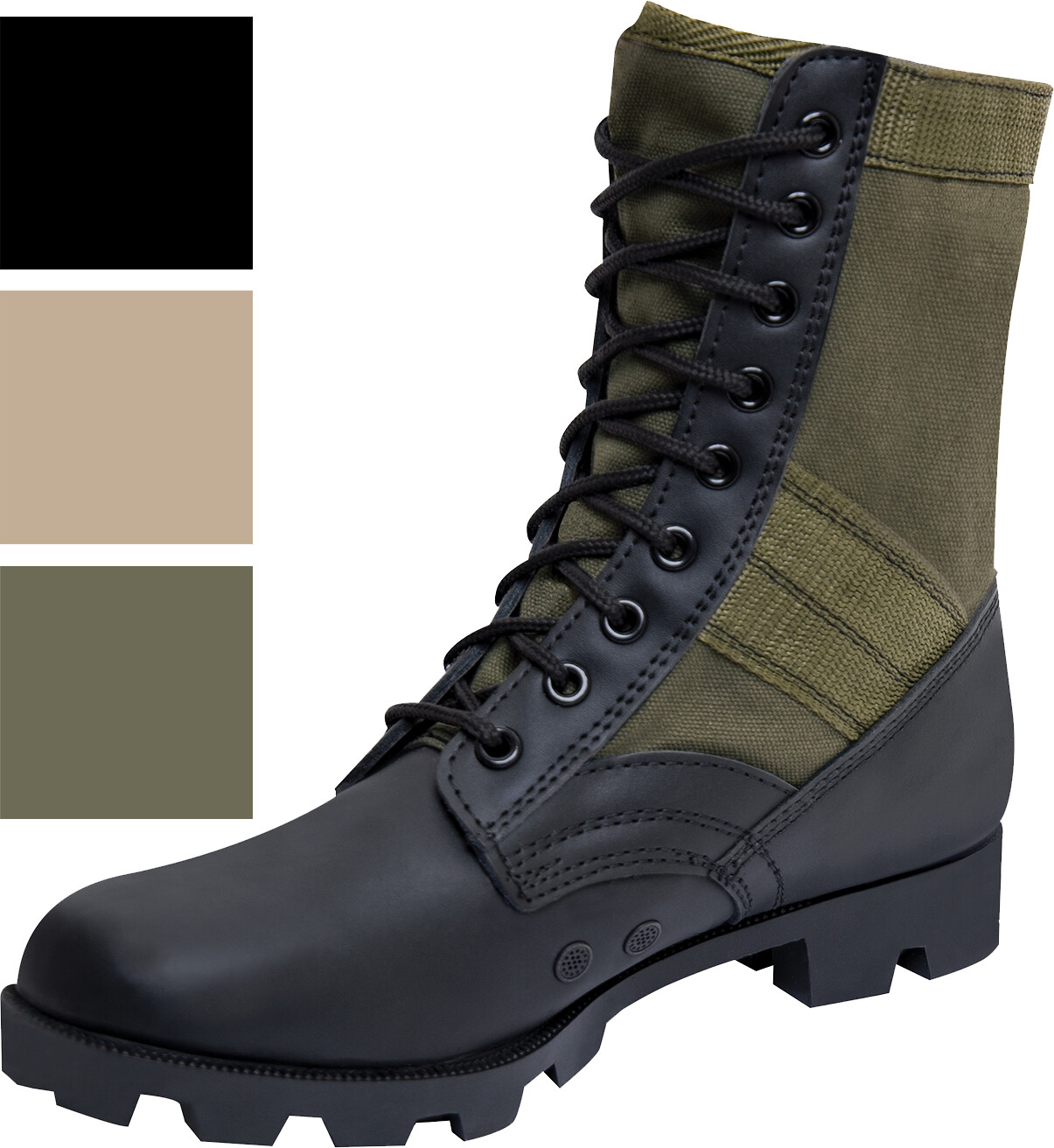Rothco Vietnam Jungle Boots 8" Leather Canvas Panama Sole Military Army Tactical