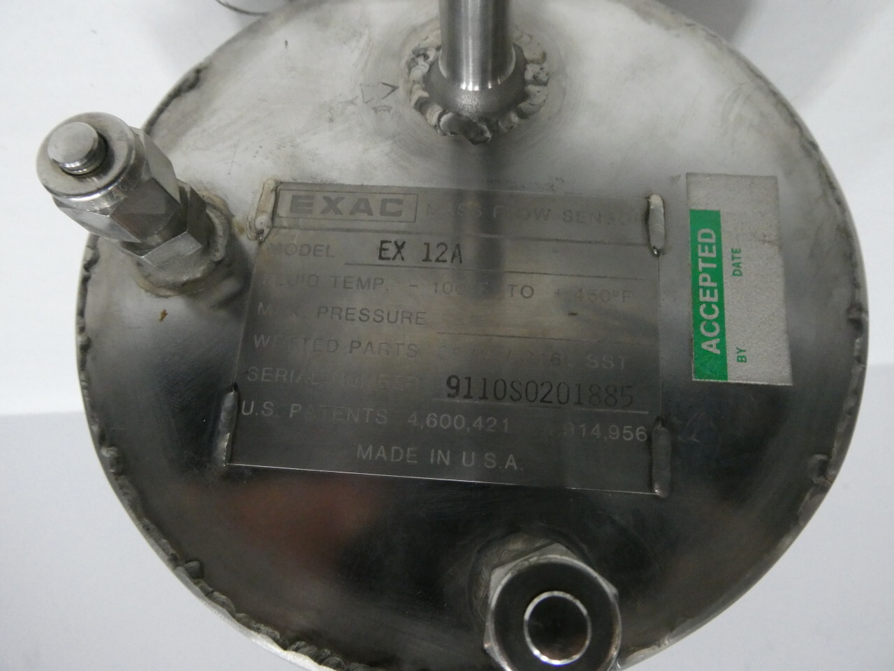 Exac EX 12A Stainless Mass Flow Sensor