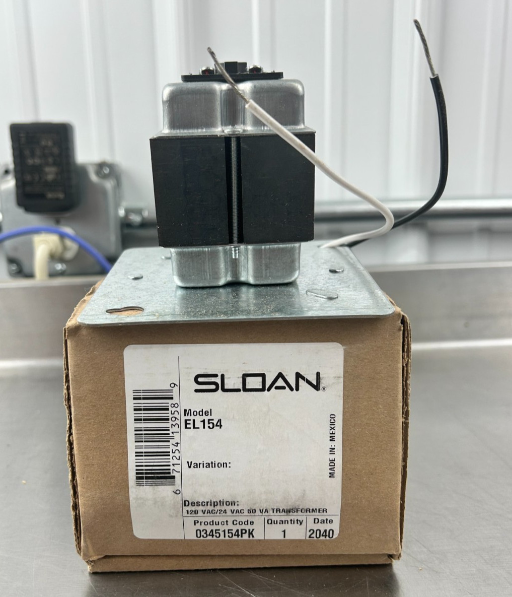 SLOAN EL154 120VAC/24 VAC 50 VA Transformer P4 New in Box