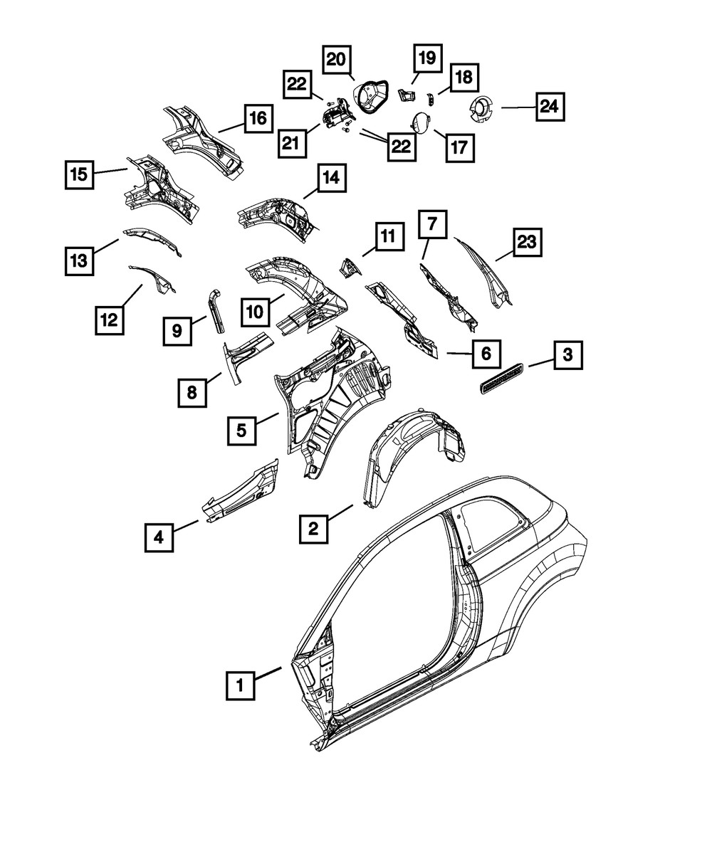 Genuine Mopar Quarter Panel Extension Left 68071189AB