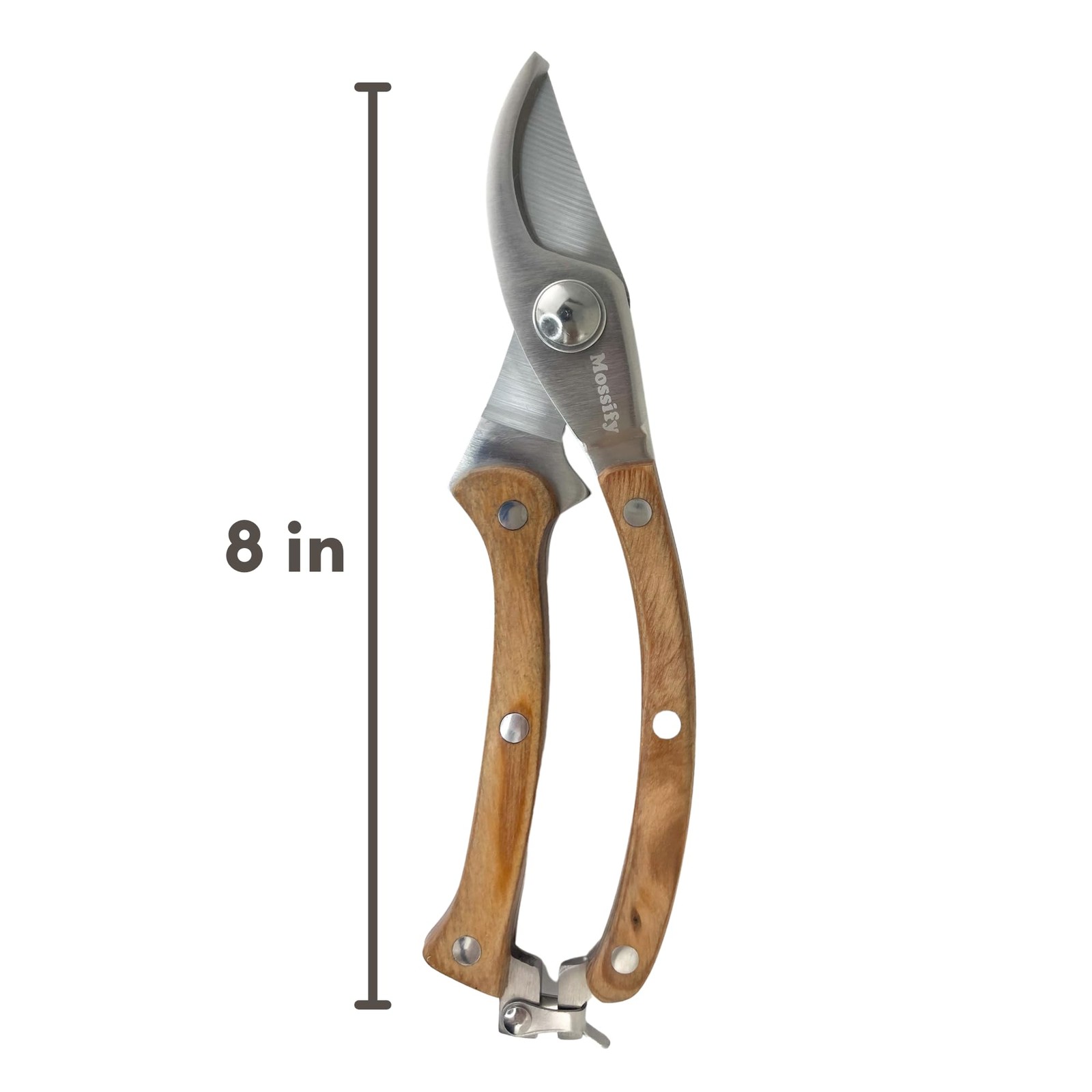 Mossify Garden Shears 8” – Premium Stainless Steel Pruning for Silver