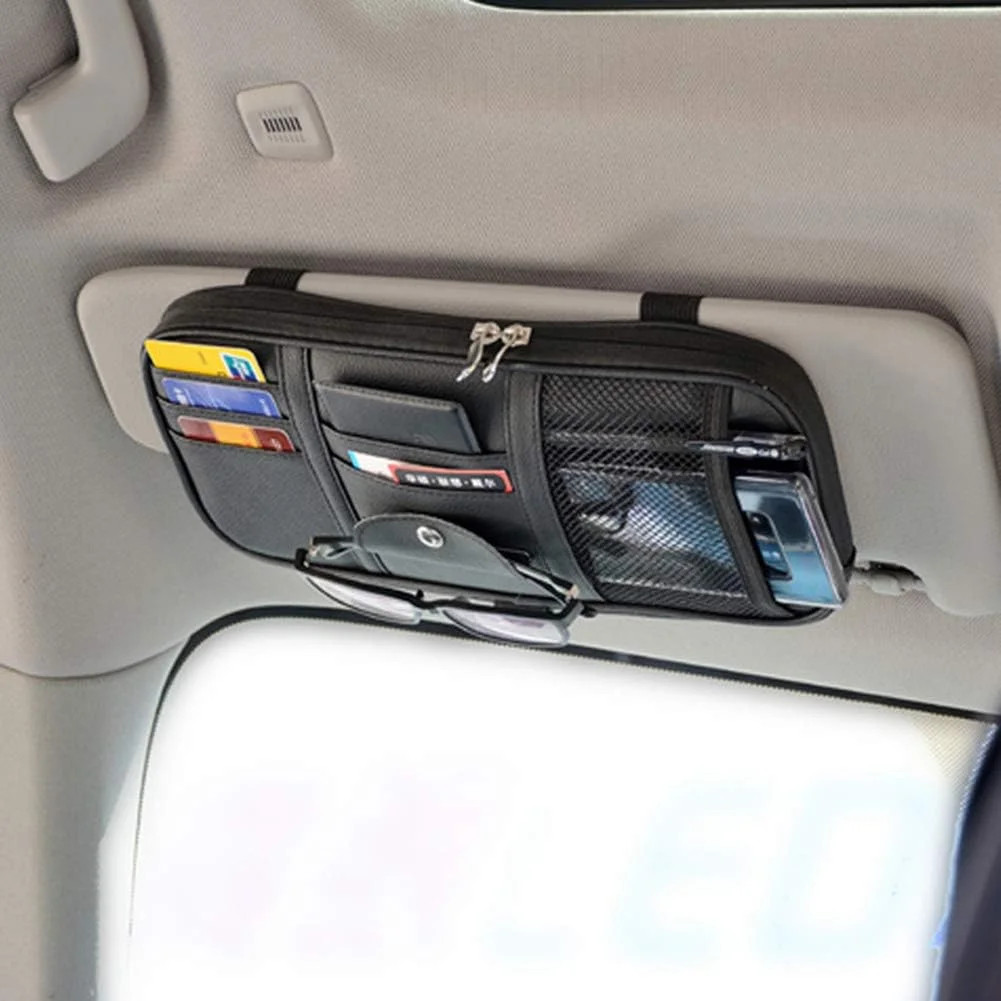 Car Sun Visor Organizer, Auto Interior Accessories Pocket Organizer - Car Truck