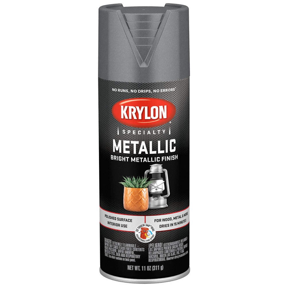 KRYLON K01403777 Spray Paint,Dull Aluminum,11 oz.,15 min. 38EN49