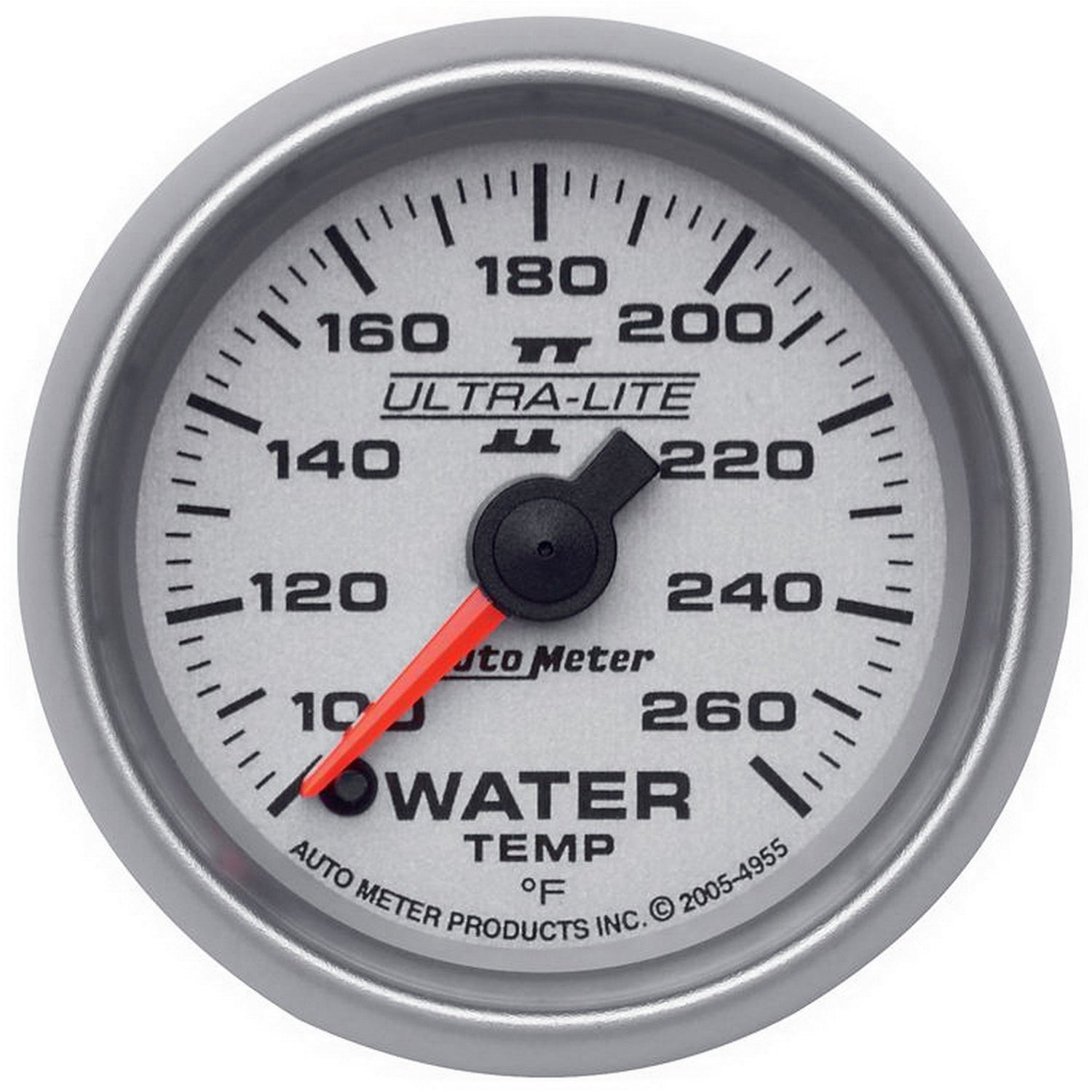 AutoMeter 4955 Ultra-Lite II Series 2-1/16" Water Temperature Gauge, 100-260 F
