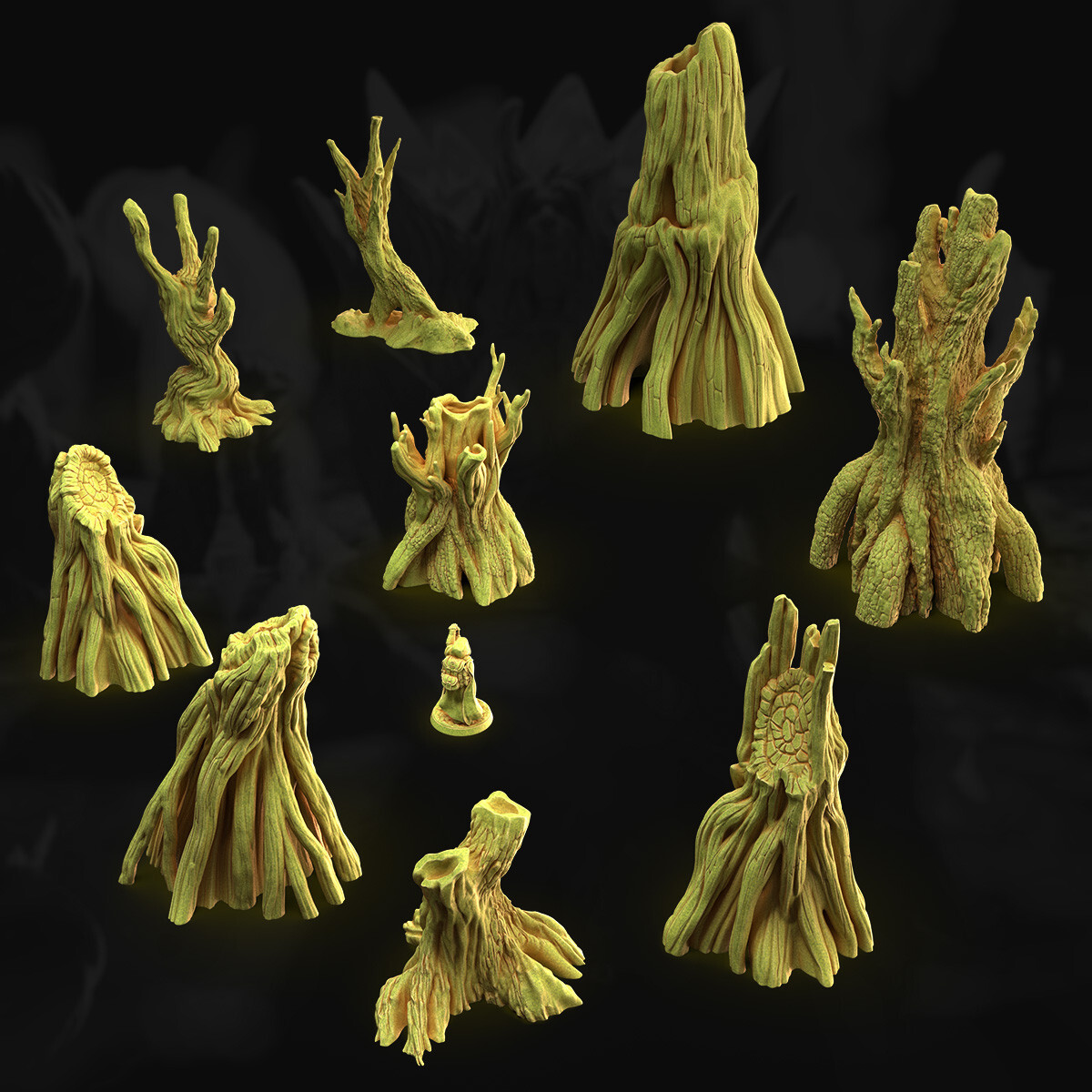 Tabletop Terrain - Wargaming Terrain - Swamp Tree Set