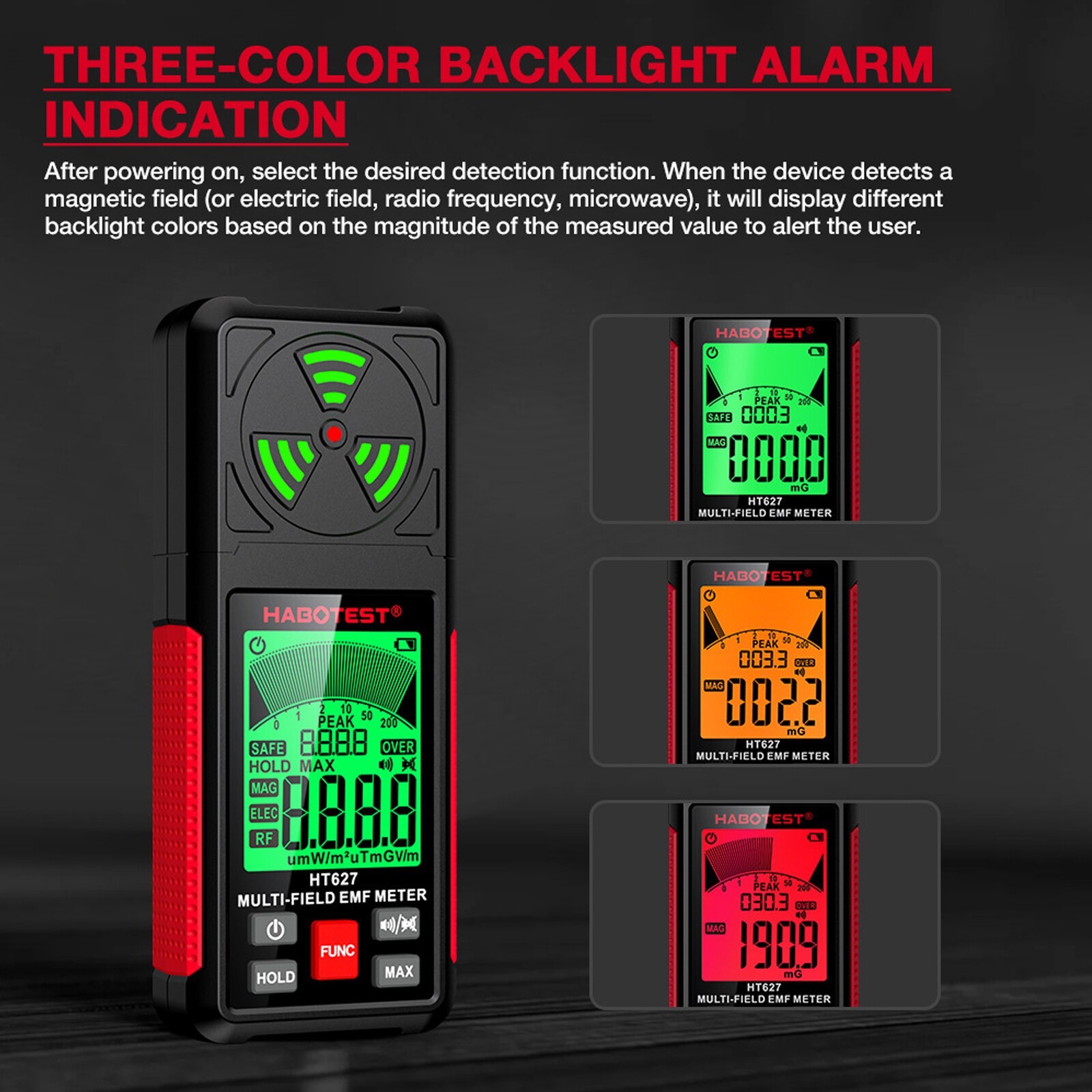Electromagnetic Radiation Tester Handheld Radio Frequency Field EMF Meter
