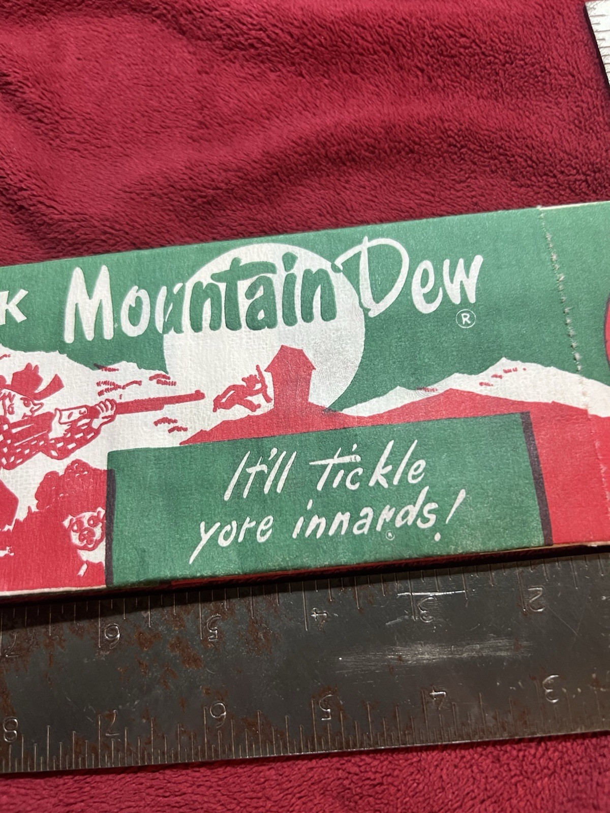 Vintage 1972 Hillbilly Mountain Dew Adjustable Soda Jerk Hat.