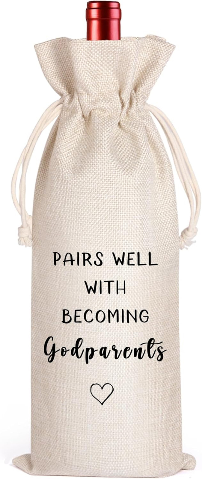 Elegant Reusable Wine Bags for Godparents - Perfect Gifts for Godfather & Godmot
