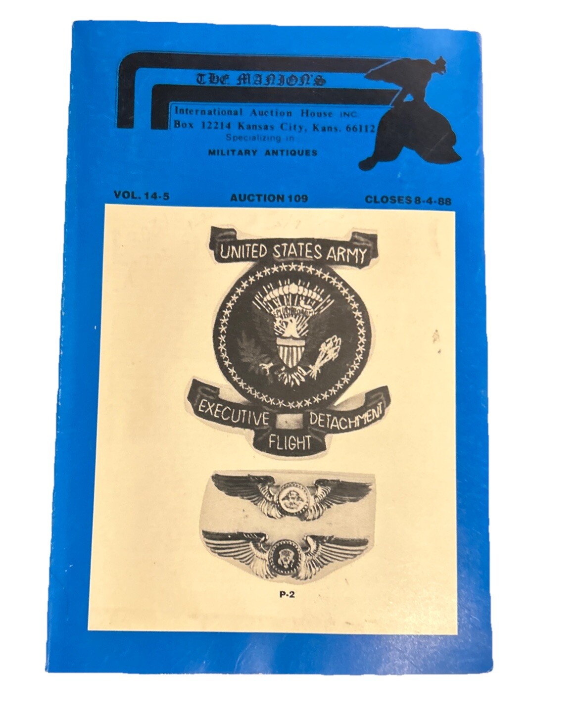 Manion’s Auction Catalog Auction 109 August 4, 1988