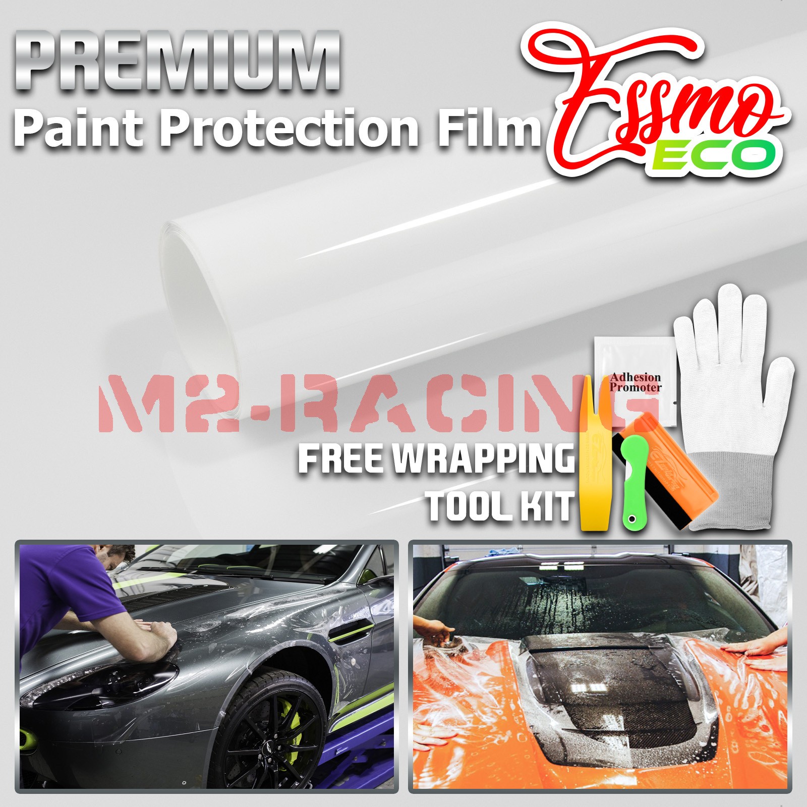 PPF ECO Clear Gloss Paint Protection Film Invisible Scratches Shield 7.5mil Bra