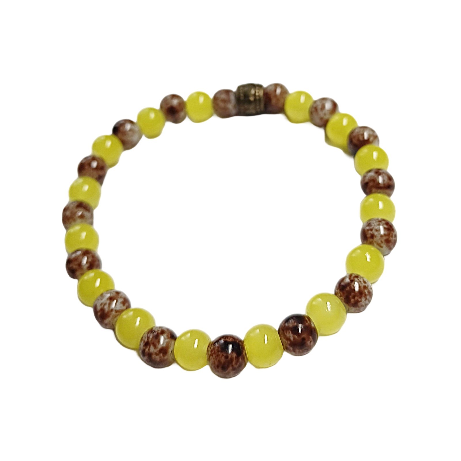 Yellow and Brown Minimalist Beaded Btracelet