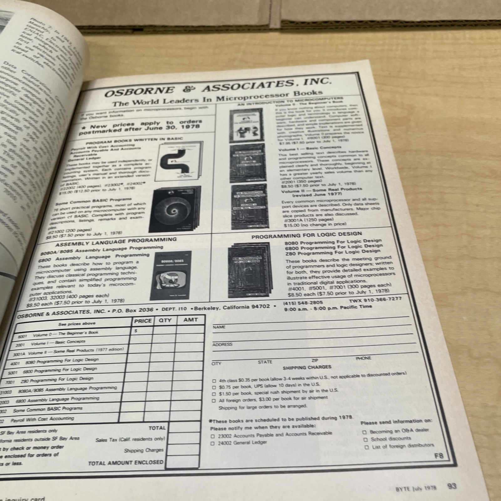 BYTE THE SMALL SYSTEMS JOURNAL MAGAZINE JULY 1978 VOL. 3 NO. 7