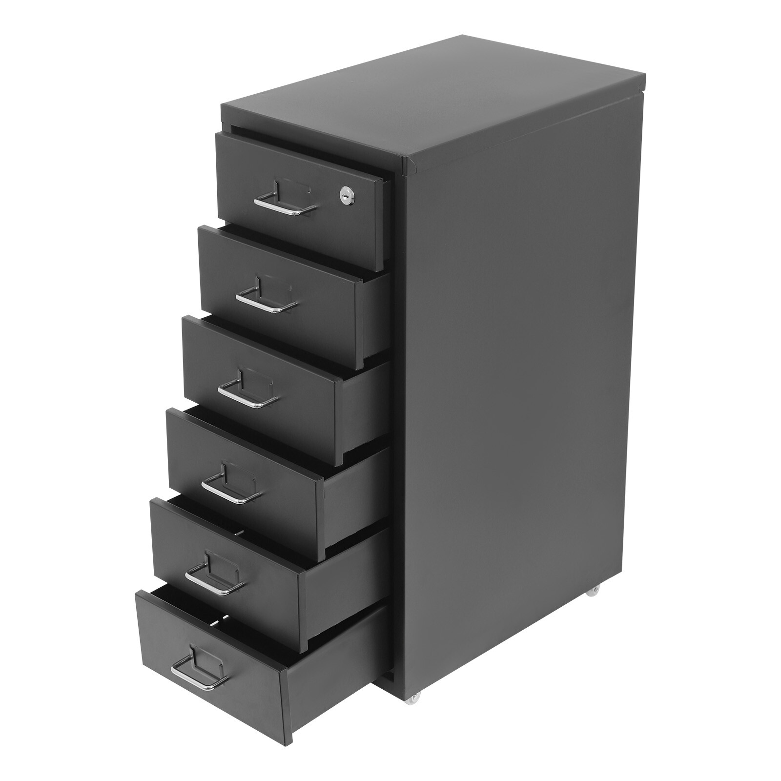 6 Tiers File Cabinet with Lock Metal Vertical Filing Cabinet for Office Home