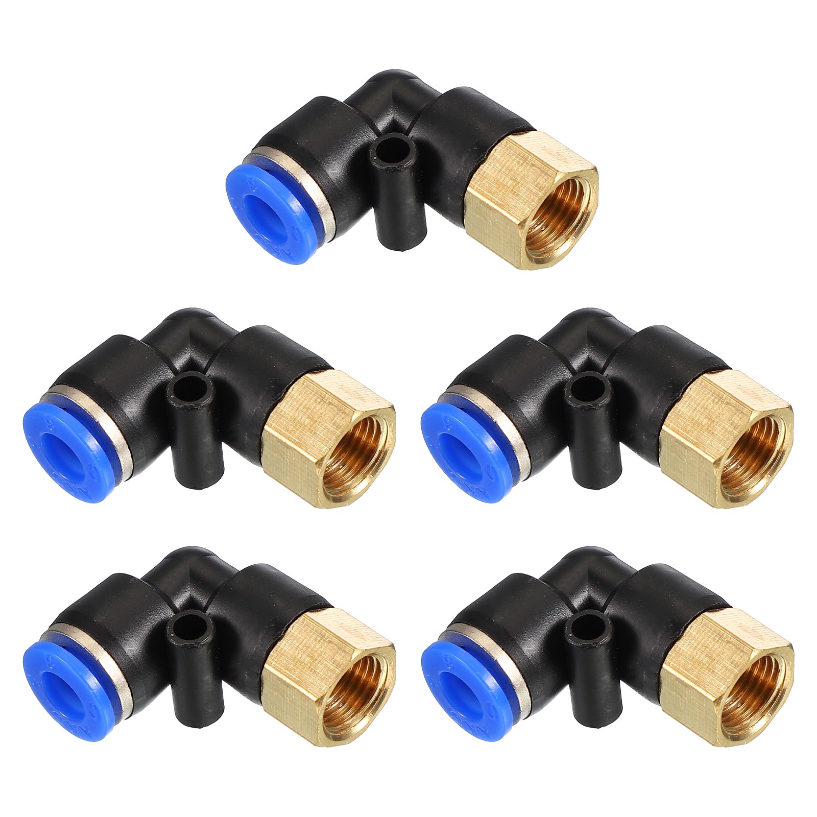 5Pcs 6mm Tubing x 1/8" PT Female Thread 90 Degree Push to Connect Fittings