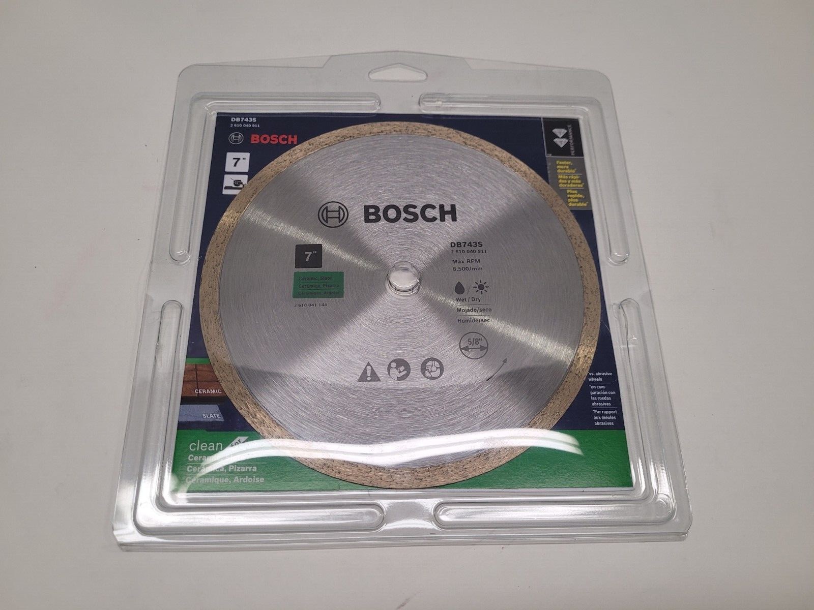 BOSCH DB743S 7" Diamond Blade For Ceramic/Slate