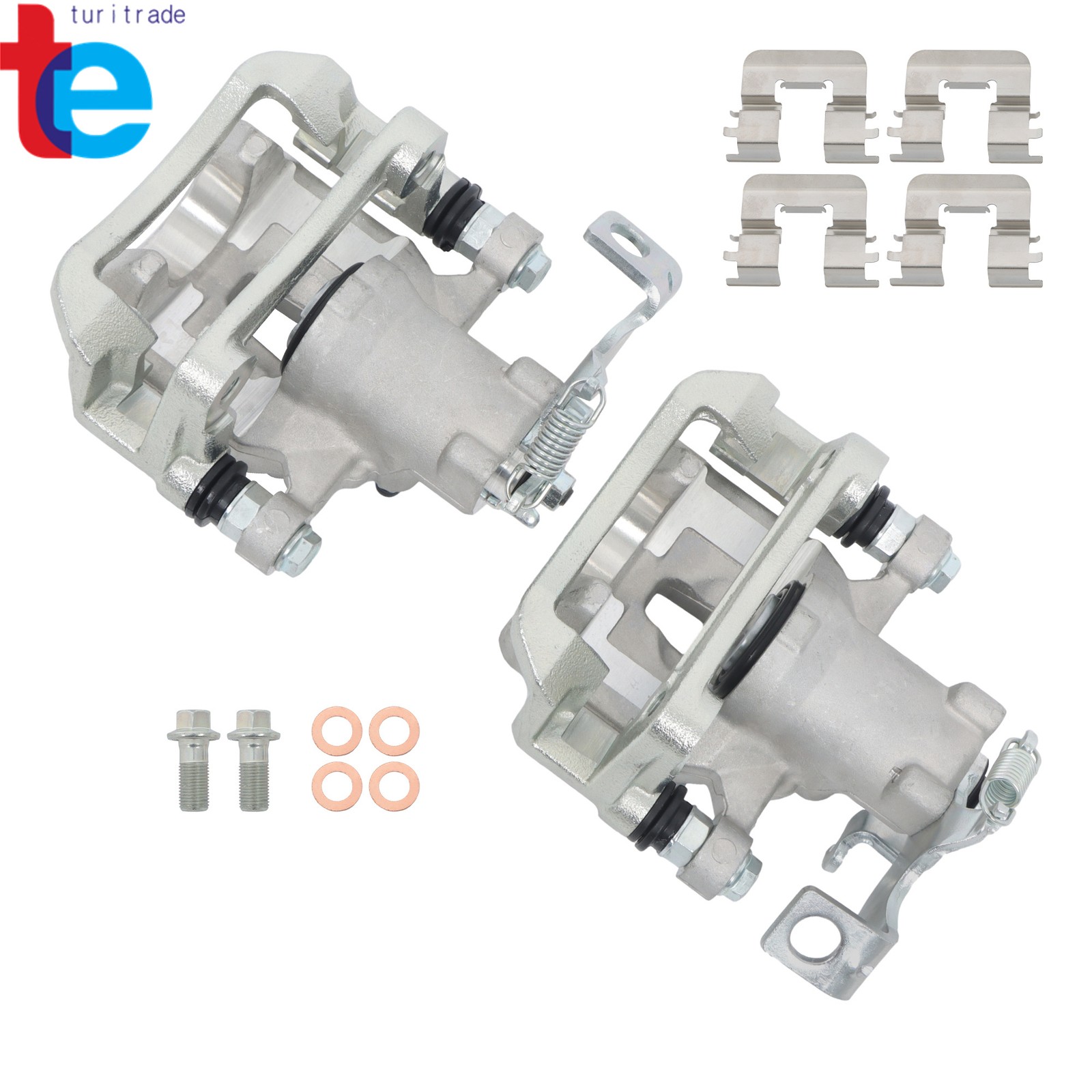 Rear Disc Brake Calipers w/ Bracket LH RH For Hyundai Veloster Kia Forte 2013-18