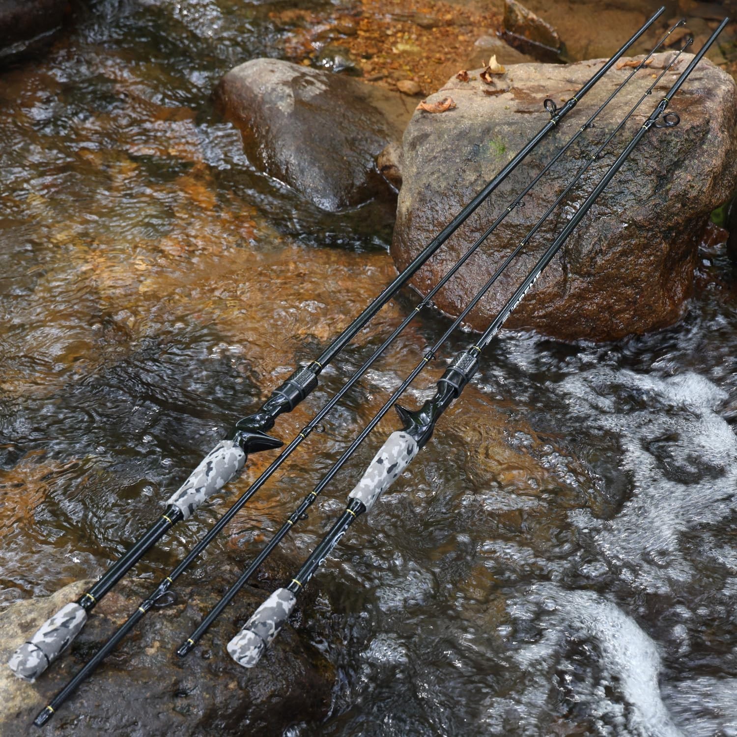 Sougayilang Fishing Rod - Medium 2Pc Graphite Composite Blank Spinning & Cast...