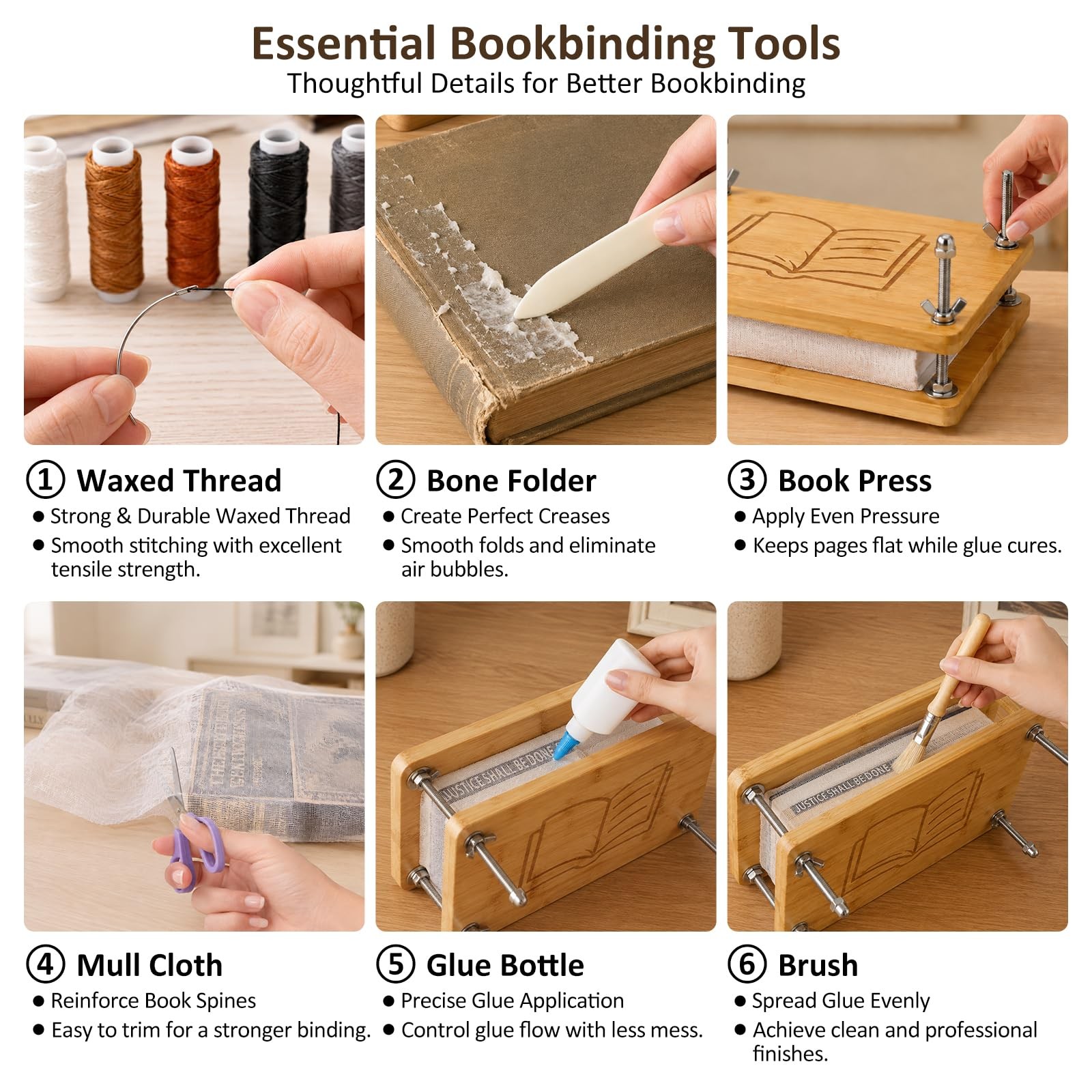 Book Binding Kit With Press 7.9 x 11.6 Inch Starter Tools Craft Supply