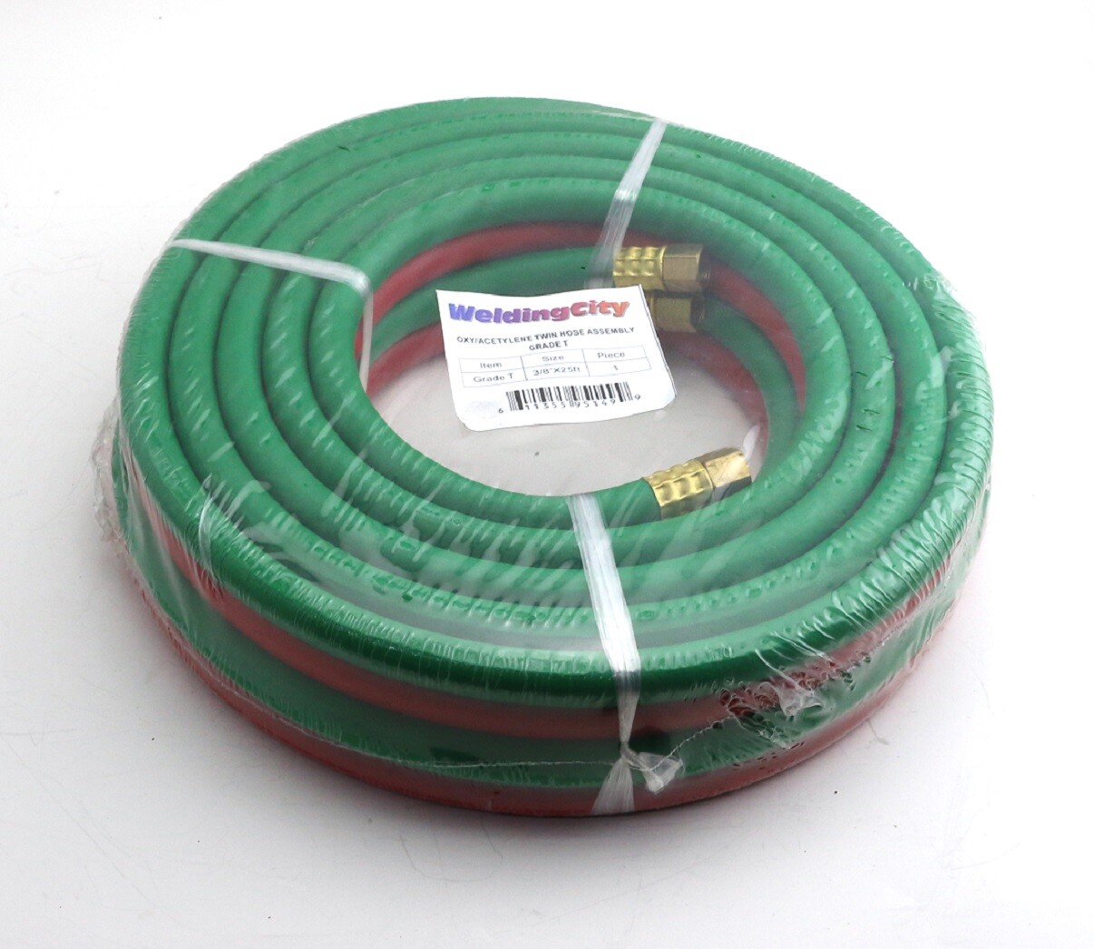 WeldingCity® Grade-T Twin Hose 3/8" B-B Fitting Acetylene Propane Oxygen Welding