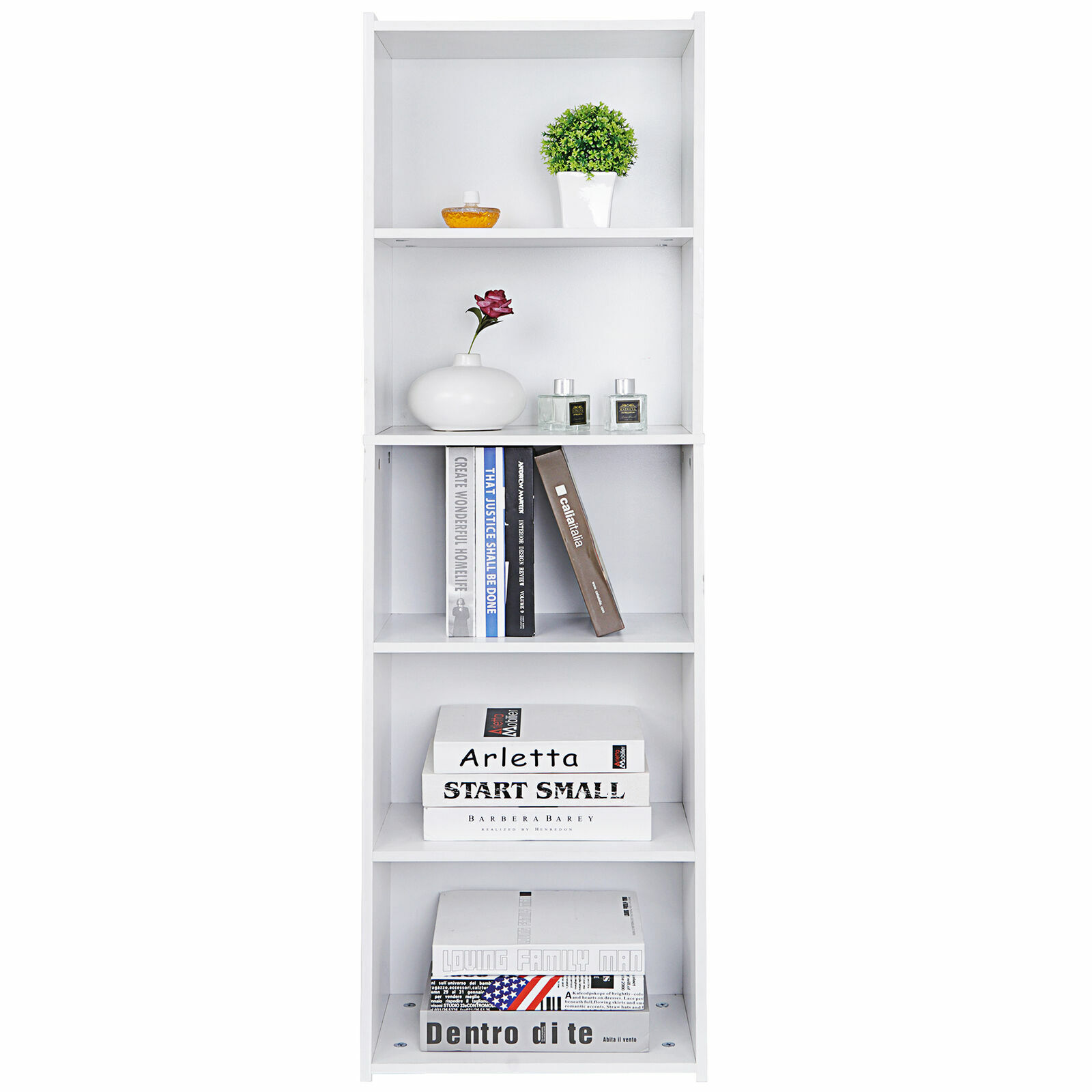 5 Tier Bookcase Bookshelf Storage Wall Shelf Organizer Unit Display Stand