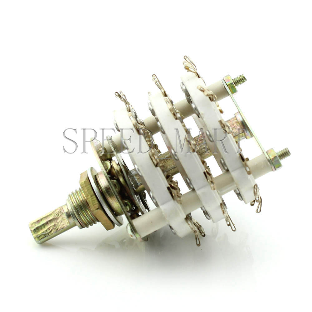High-power Ceramic Rotary Switch 3 pole 11 position for change voice frequency