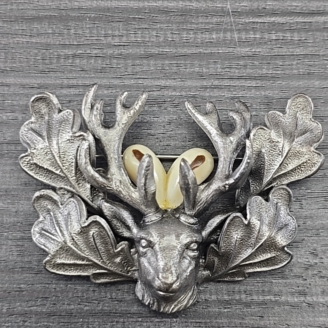 1950s Postwar Western German Police Field Hat Pin Pewter Brooch