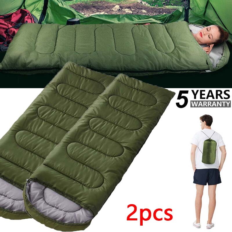 2PKS Thick Adult Cold Weather Sleeping Bag For Big & Tall Waterproof Winter Bags