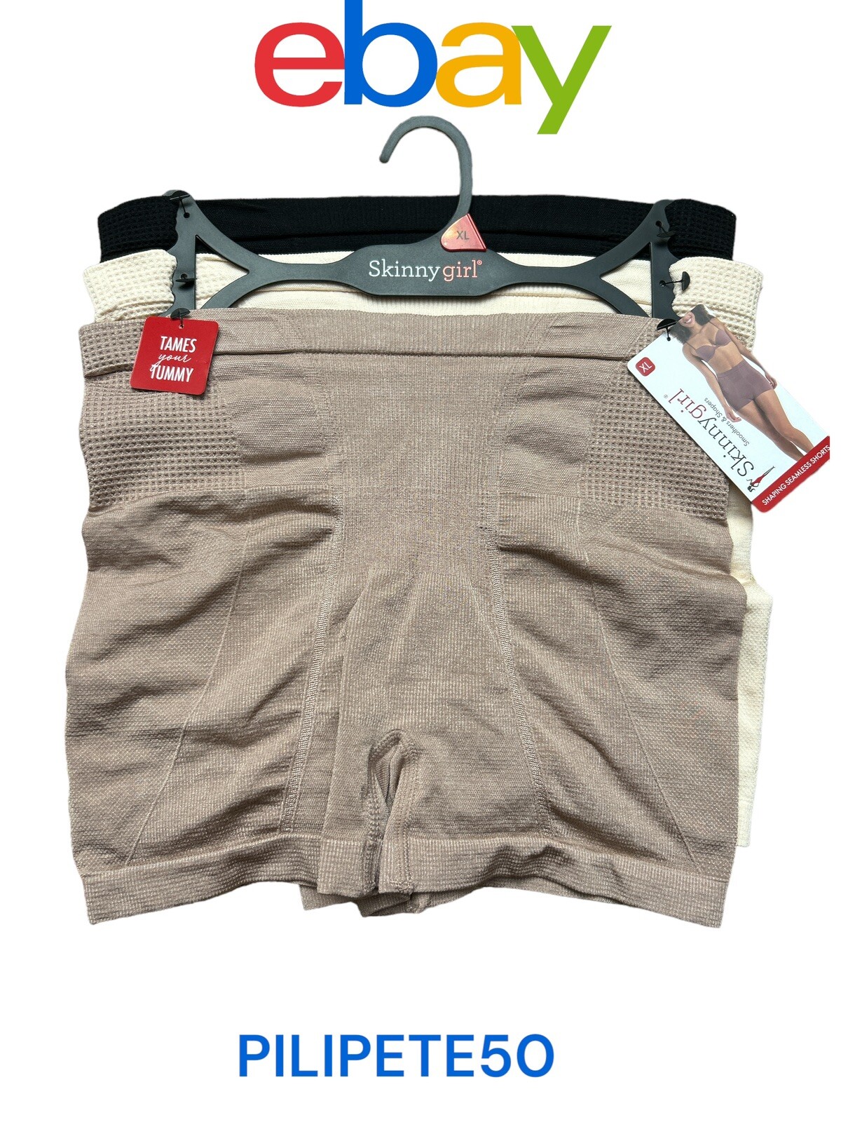 Skinnygirl Shaping Seamless Shorts Size XL 3 Pairs~Style SG7016~TAMES YOUR TUMMY