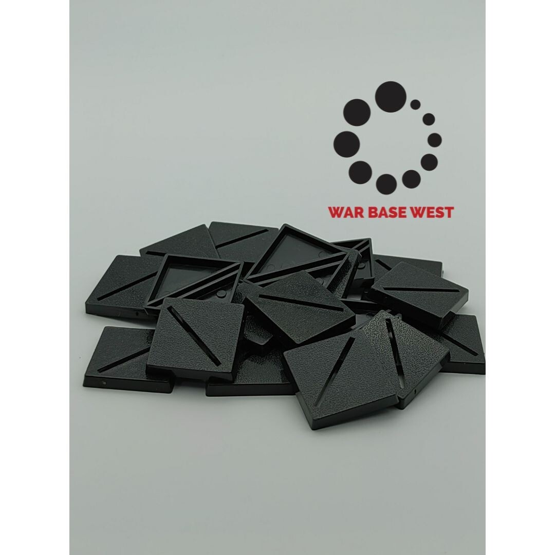 Lot Of 20 25mm Square Beveled Slot Bases Used For Warhammer Fantasy Saurus Chaos