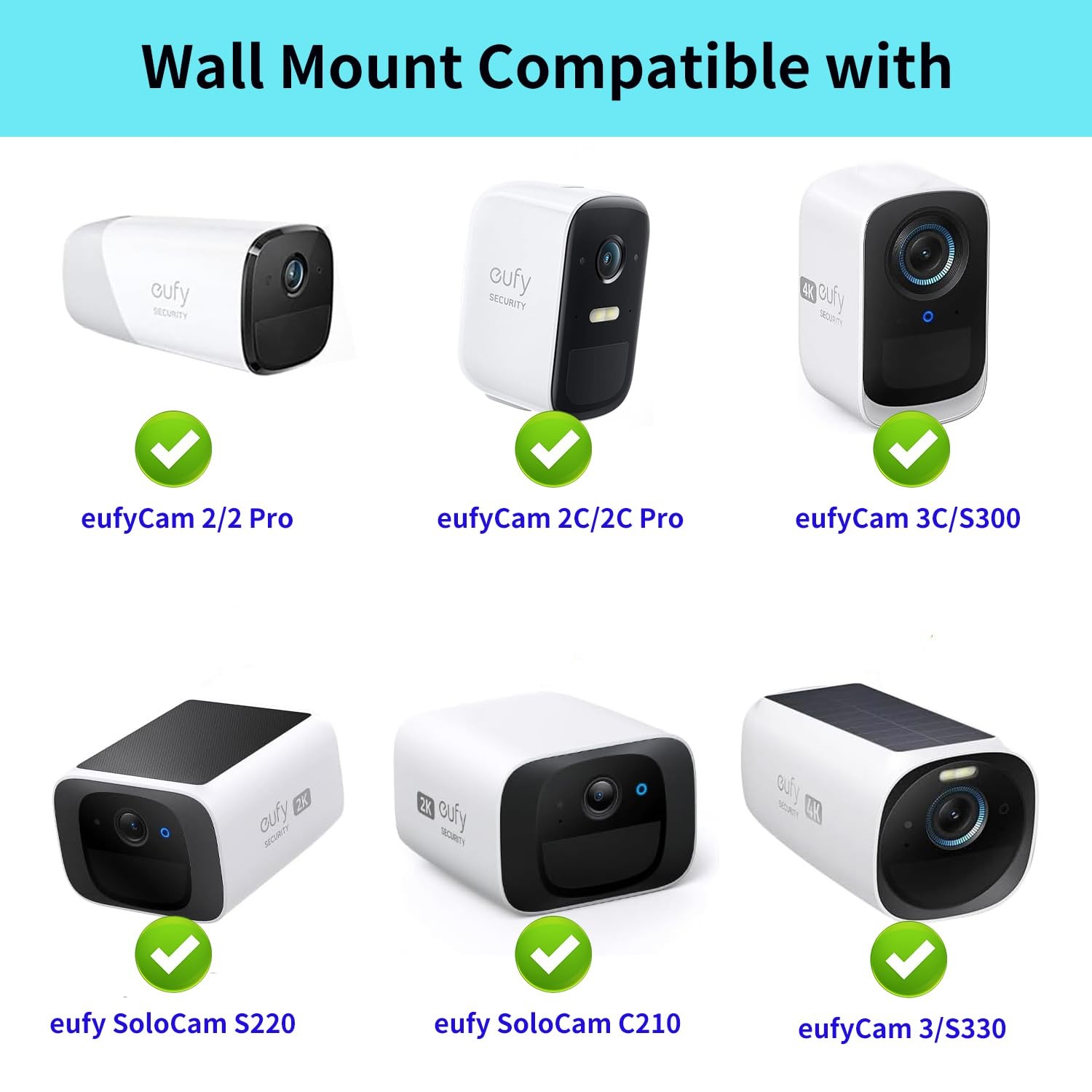 2Pack Eufy Camera Mount,Adjustable Wall Mount Compatible with eufyCam 2C/2C...