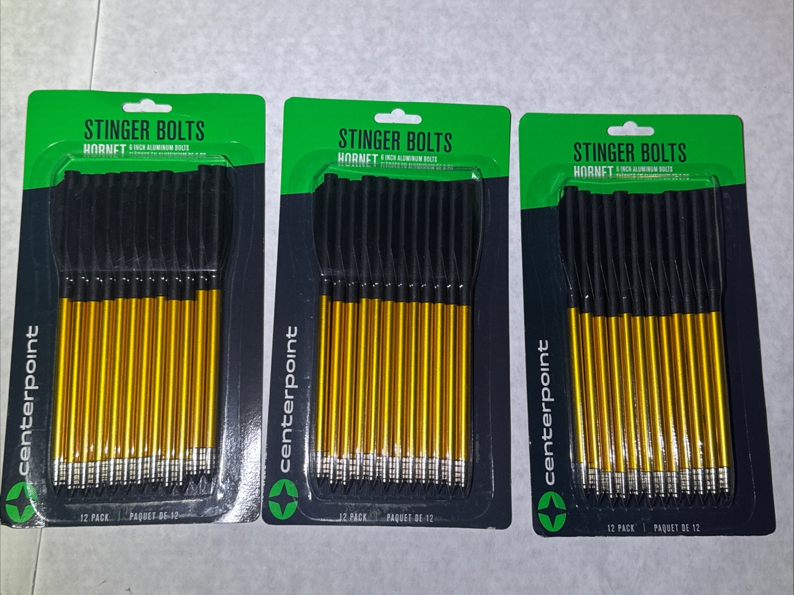 Lot Of 36 CenterPoint Stinger Hornet Bolts L 6" 146.6 Grain-For Hornet Crossbow