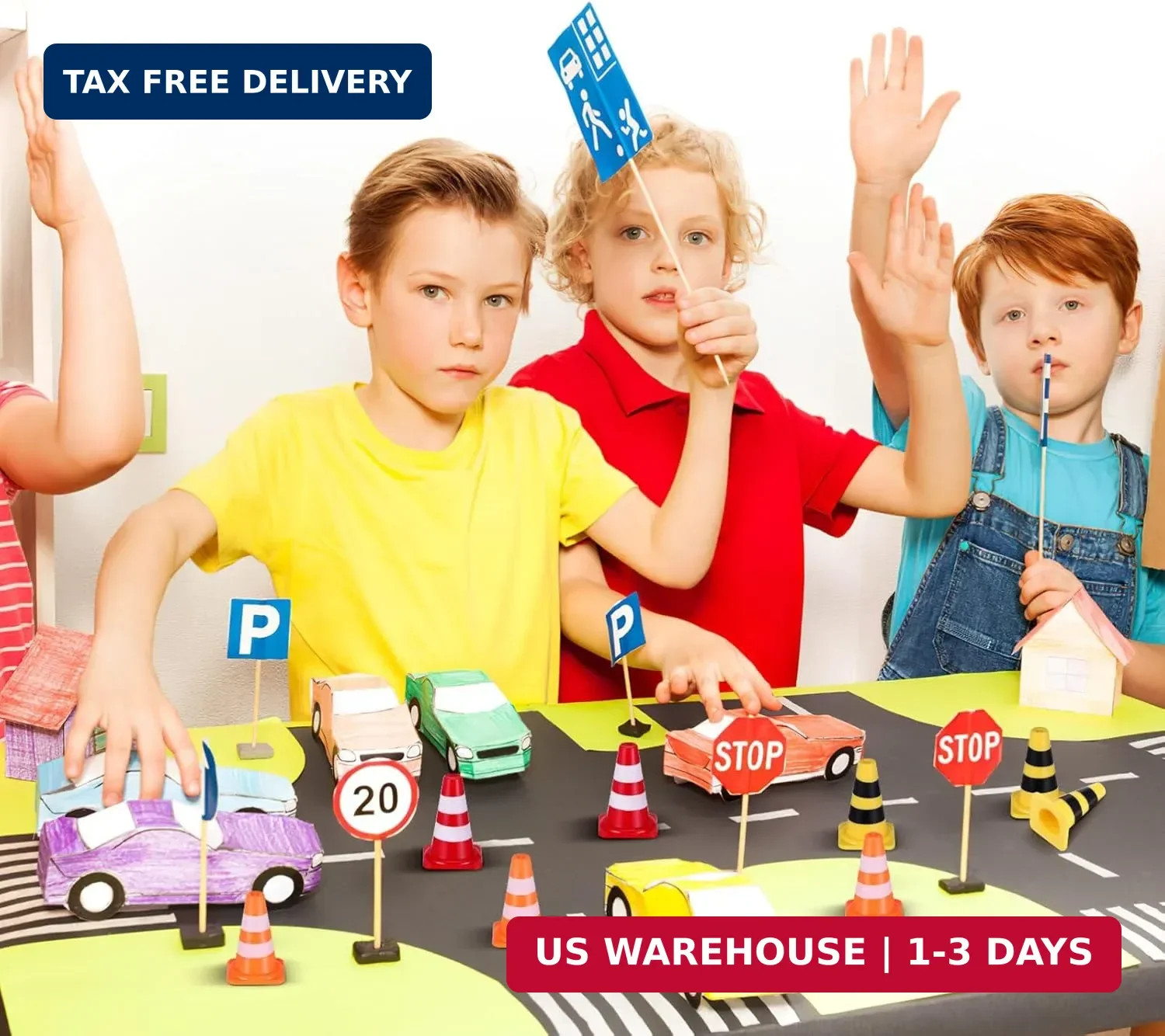 NUOBESTY 30pcs Mini Plastic Traffic Cones, Tiny Simulation Safety Training Roadb