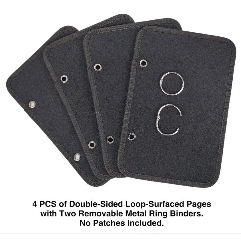 Patch Display Book Binder 11" x 7.3" Black Tactical Patch Organizer Album