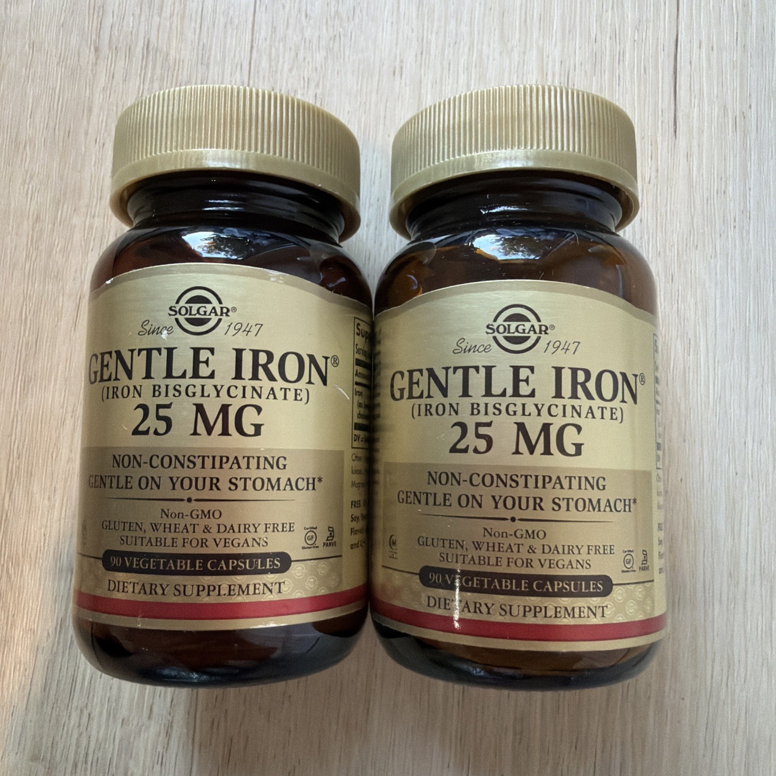 Solgar Gentle Iron 180 Vegetable Capsules Sealed Inside EXP 08/2027