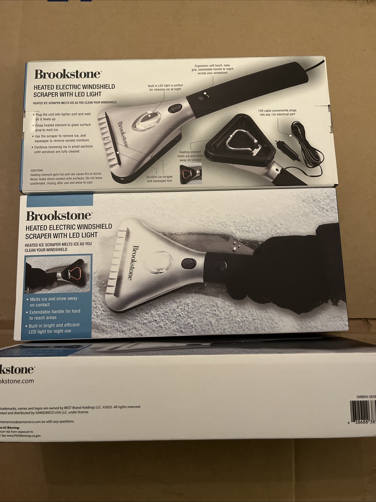 5, Brookstone Heated Electric Windshield ICE Scraper SEALED NIB