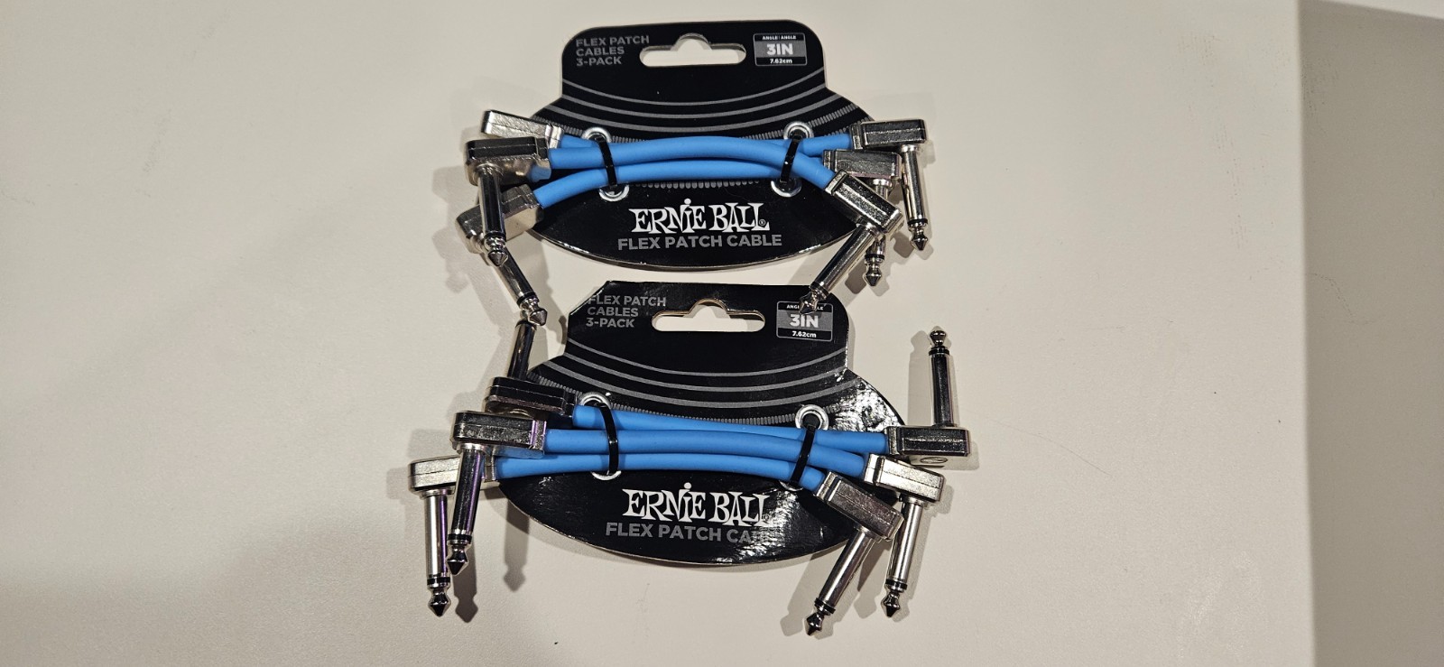 Ernie Ball Flex Guitar Patch Cables 3" (6 Pack) Blue