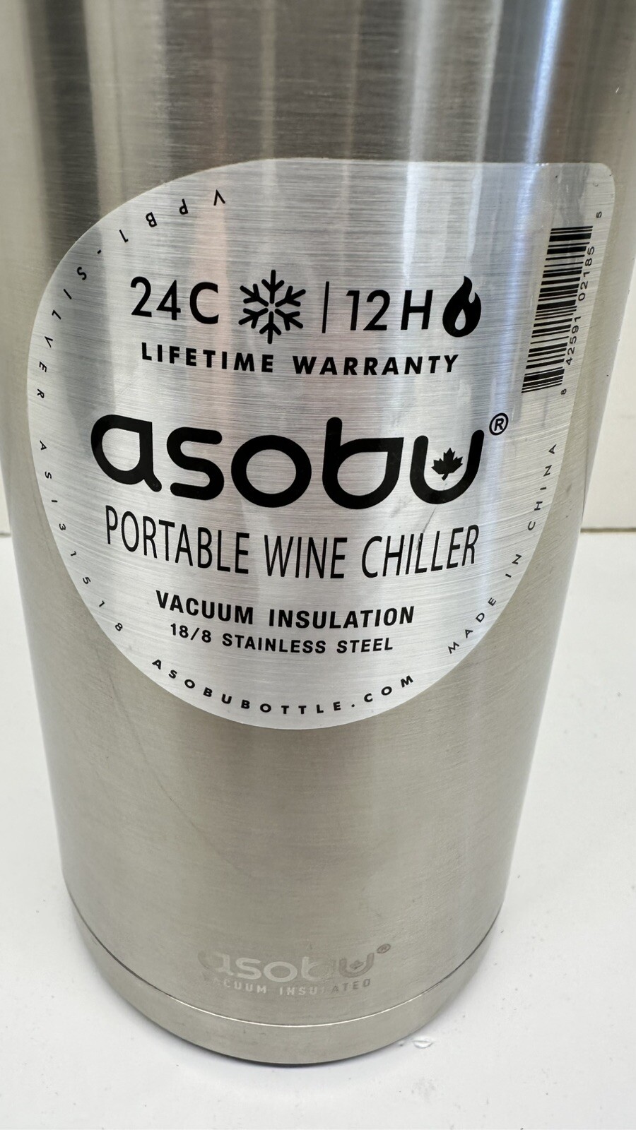 Asobu Vin Blanc Portable Vacuum Insulated, Double Wall Stainless Steel Wine VPB1
