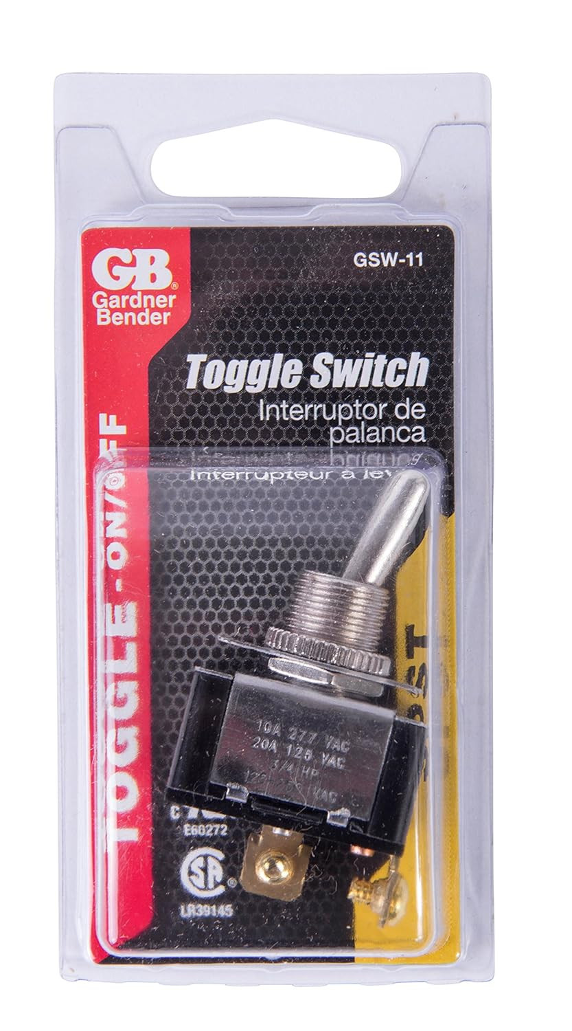 Gardner Bender GSW-11 Heavy-Duty Electrical Toggle Switch, SPST, ON-OFF, ¾ HP