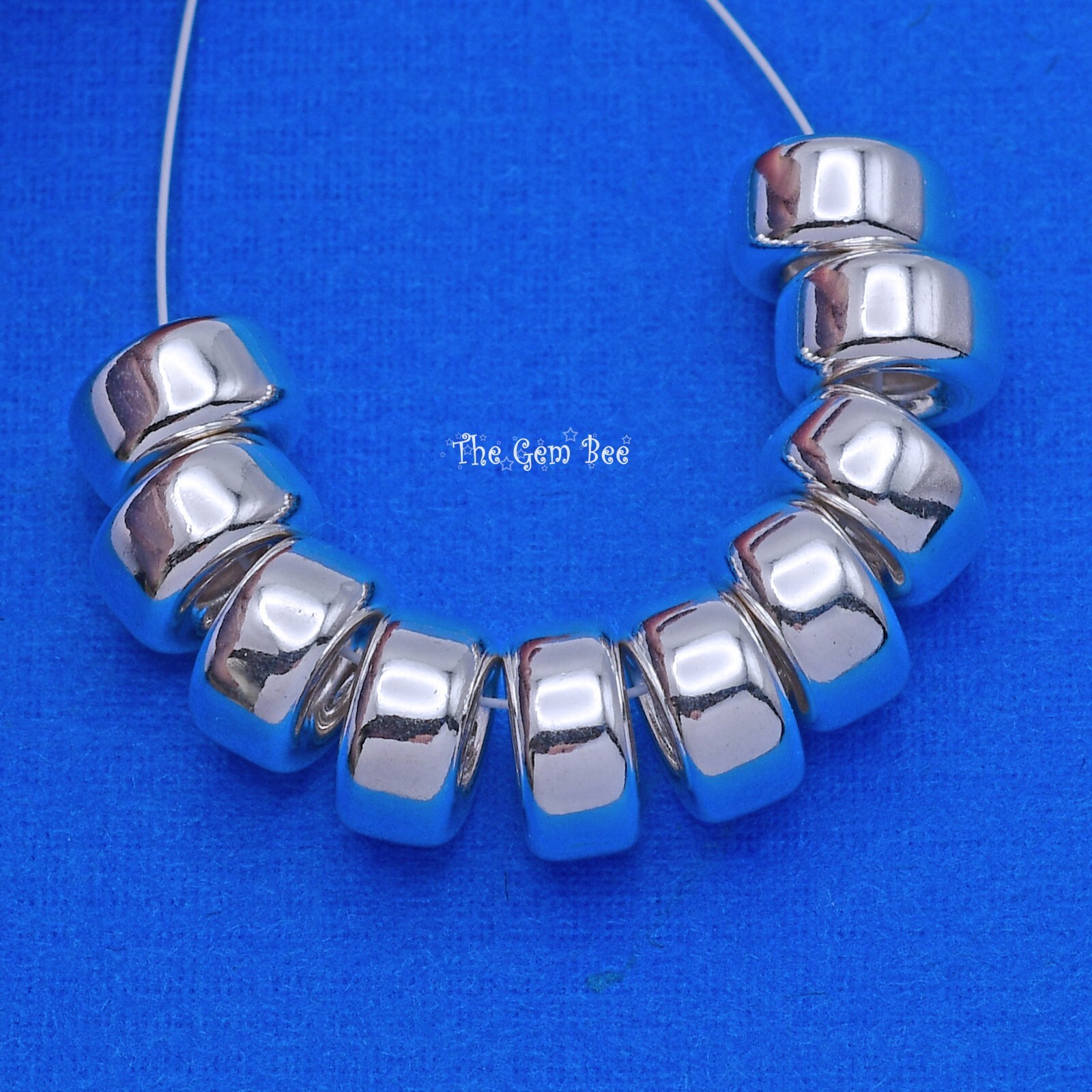 8mm 6mm 5mm 925 Sterling Silver Smooth Donut Rondelle Bead Spacer (10)