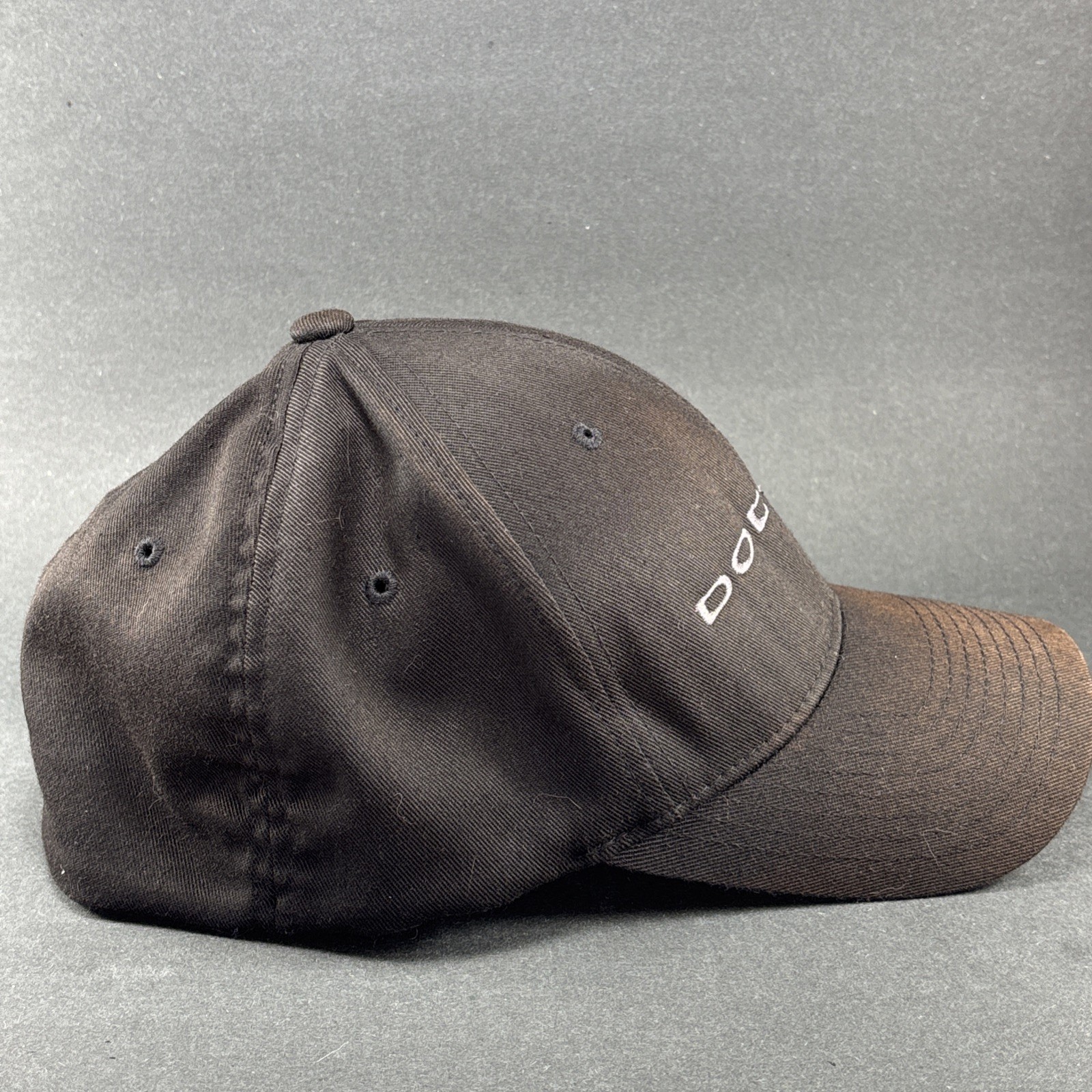 2 Dodge Racing Stripes Black Hat Cap - Hash Rally Stripes - Black and Grey