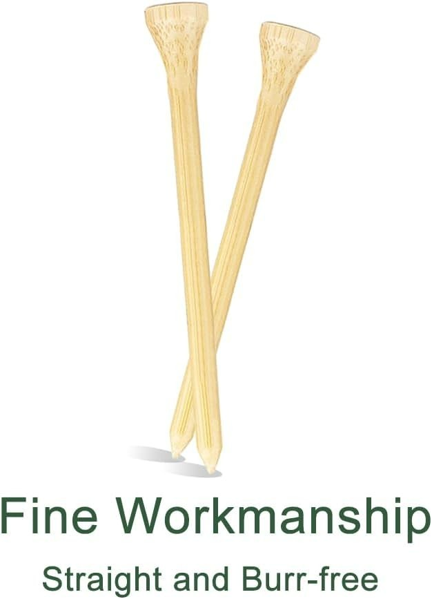 110 Pcs Biodegradable Bamboo Golf Tees 3 1/4 Inch - Durable for Beginners