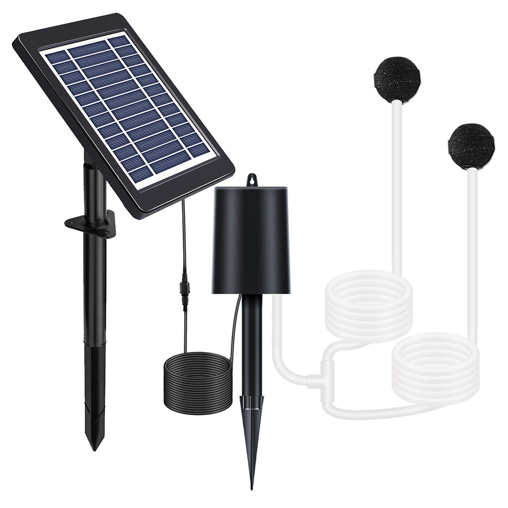 Portable Solar Oxygenator with Tube Air Bubble Stones for Water Quality