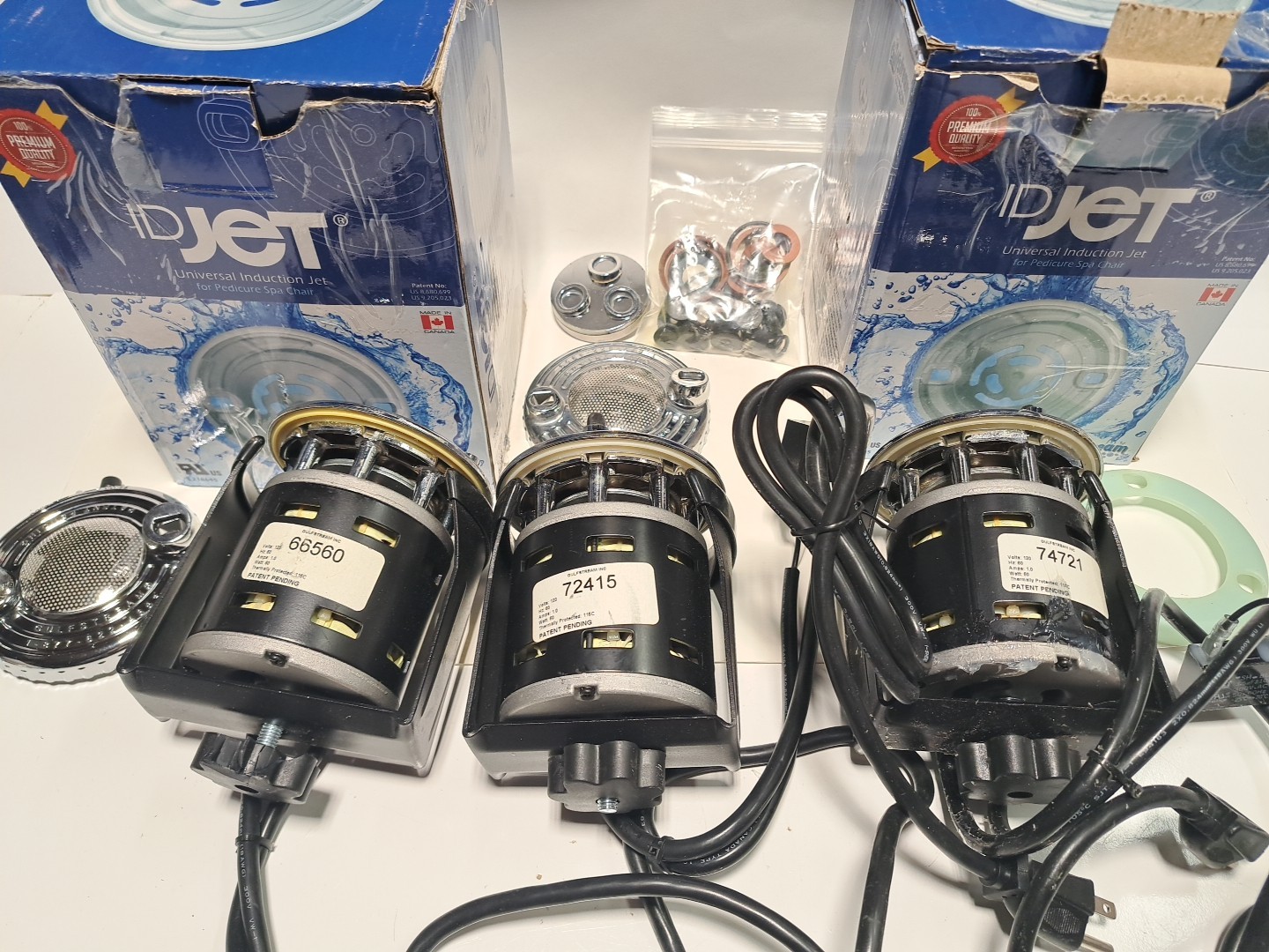 Gulfstream Pedicure Chair Jet Motors OEM Lot Of 3 W Accessories