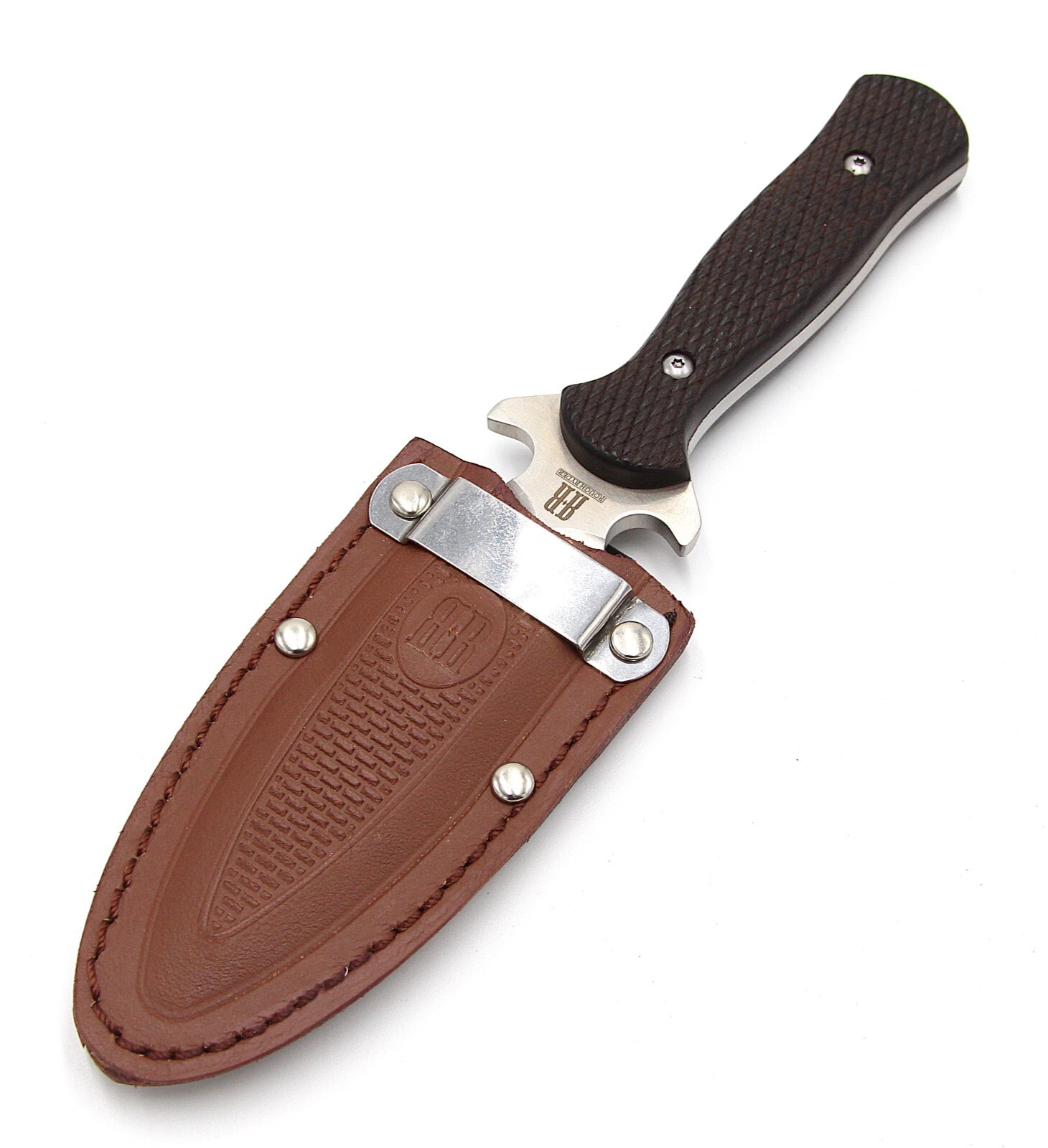 Rough Rider Small Boot 3.5" Double Edge Stainless Black Fixed Knife 1810