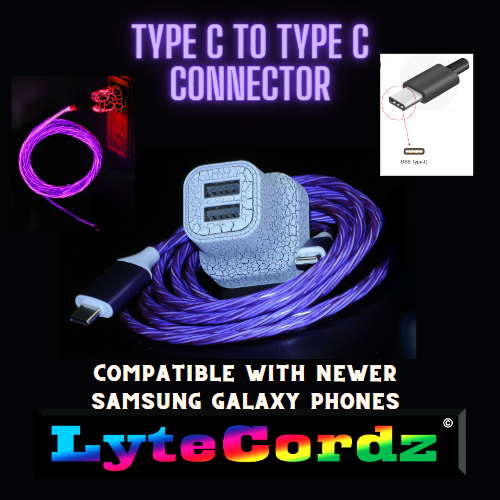 LYTECORDZ LED Lighted Light Up TYPE C Charging Charger Cable USB Cord
