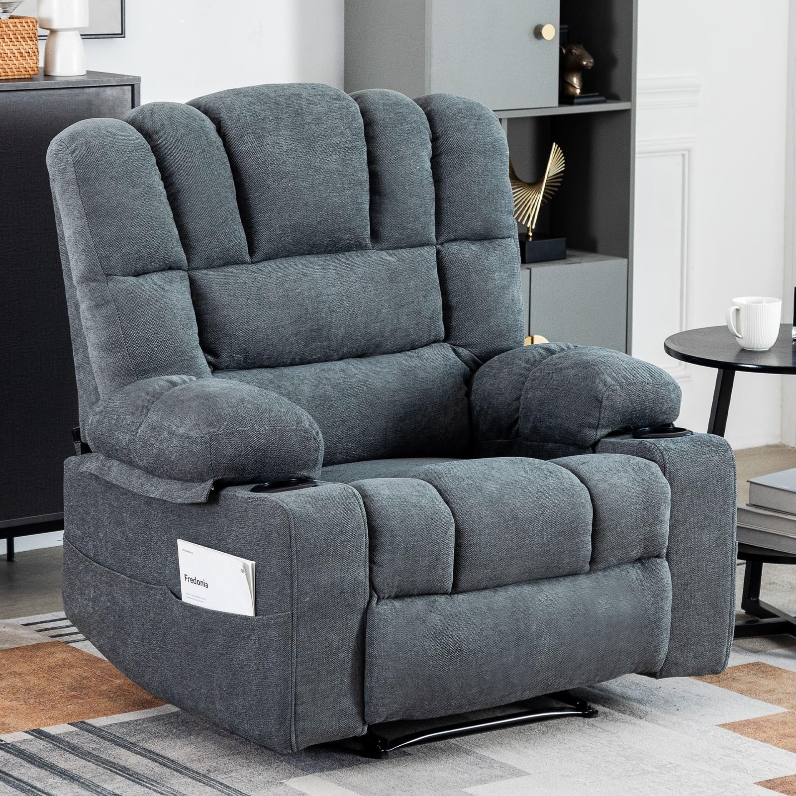 HRVEOCEI Massage Chair Recliner with Heat,Manual 36"W × 27.9"D × 40.9"H, Grey