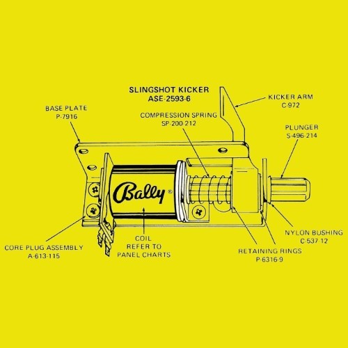 NEW COMPLETE BALLY FLASH GORDON LINEAR SLINGSHOT ASSEMBLY