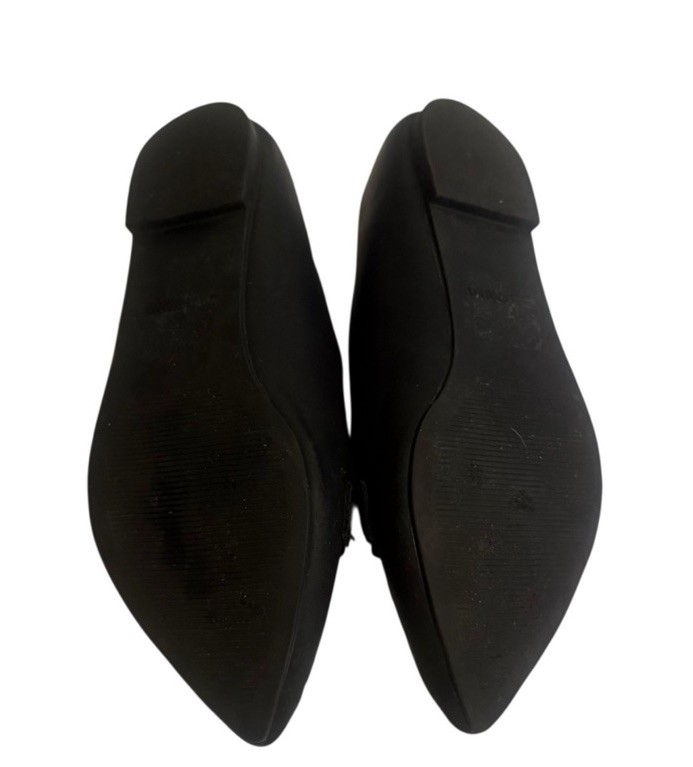 Call It Spring Black Women's Pointed Toe Flats/Loafers with Silver Accent Size 7