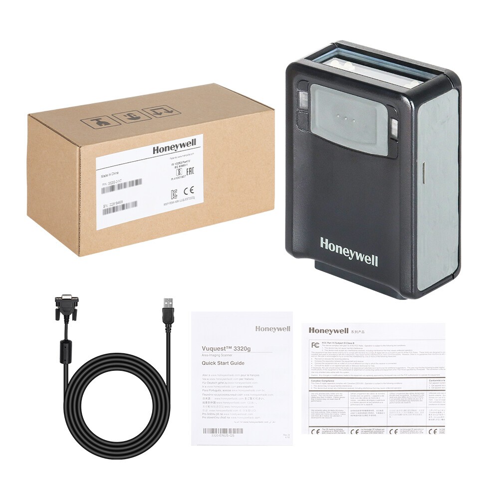 Honeywell Vuquest 3320G-2-INT Area-Imaging 2D USB Barcode Scanner Reader Black