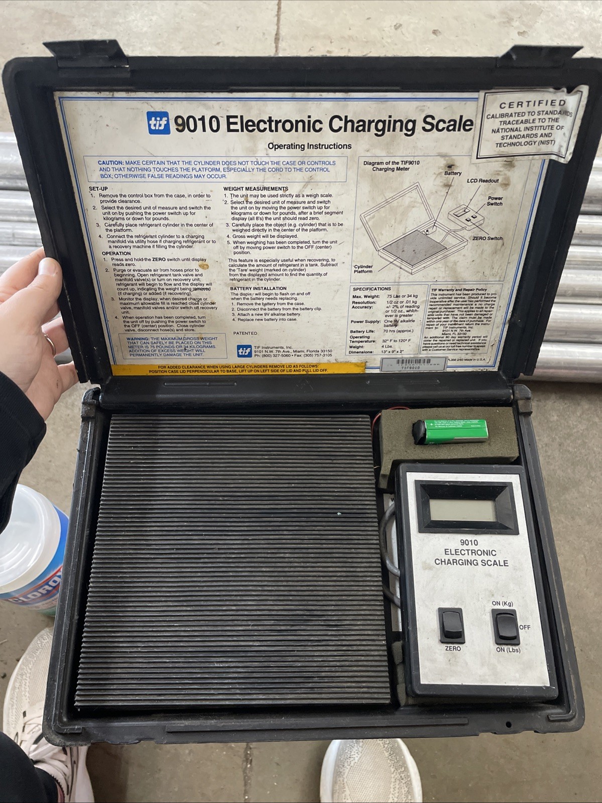 TIF 9010 Electronic Charging Scale – HVAC Refrigerant Scale w/ Case – Works